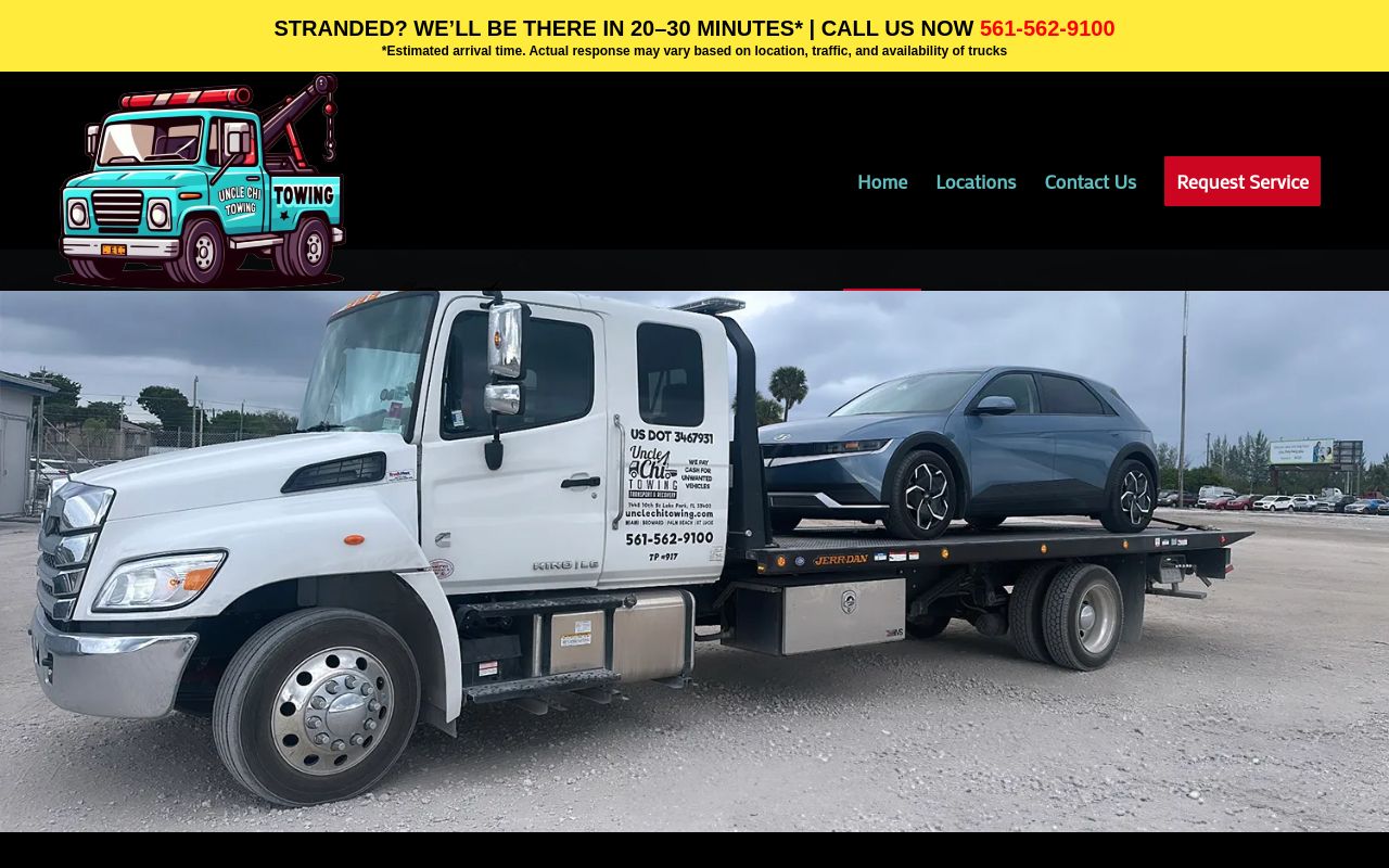 Homepage of Uncle Chi Towing Transport & Recovery's website