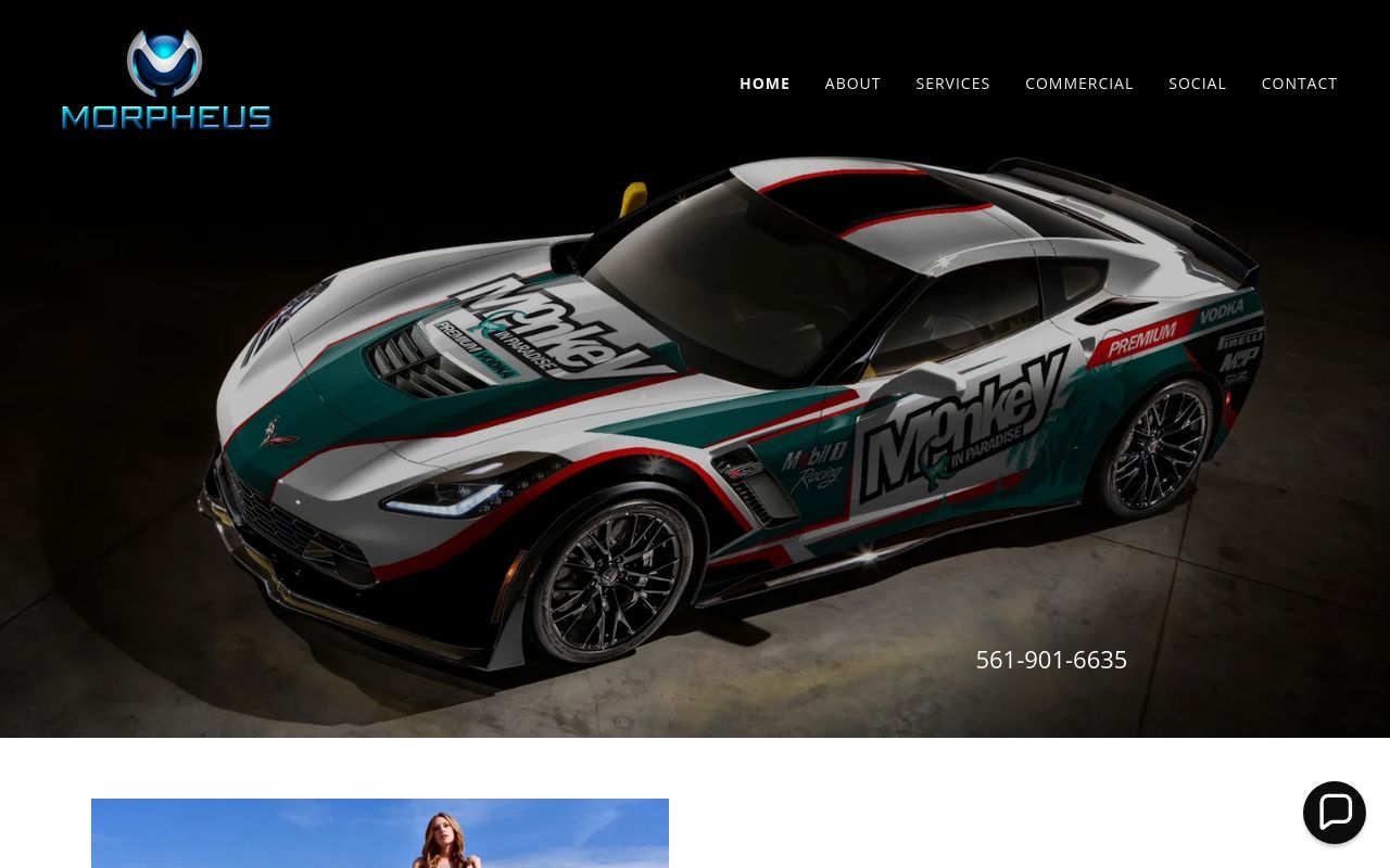 Homepage of Morpheus Wraps's website
