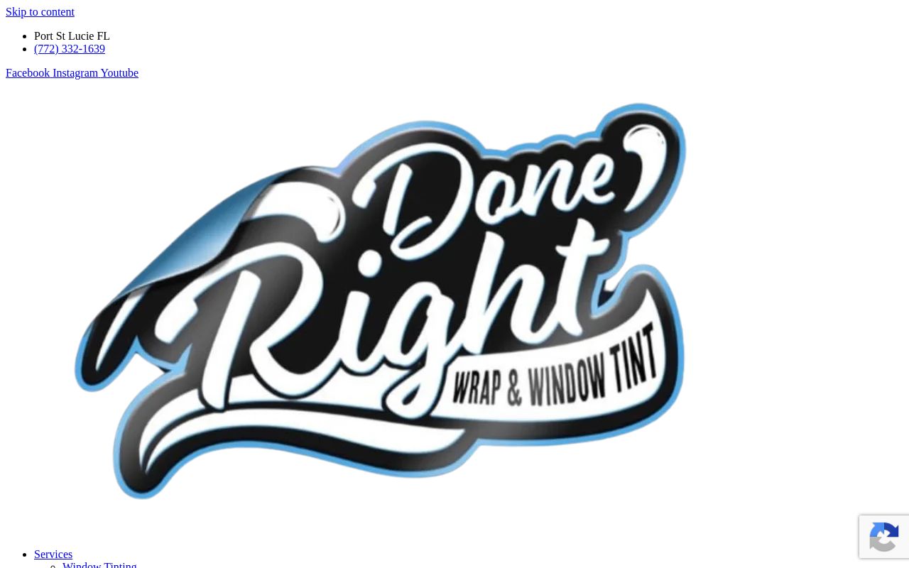 Homepage of Done Right Wrap & Window Tinting's website