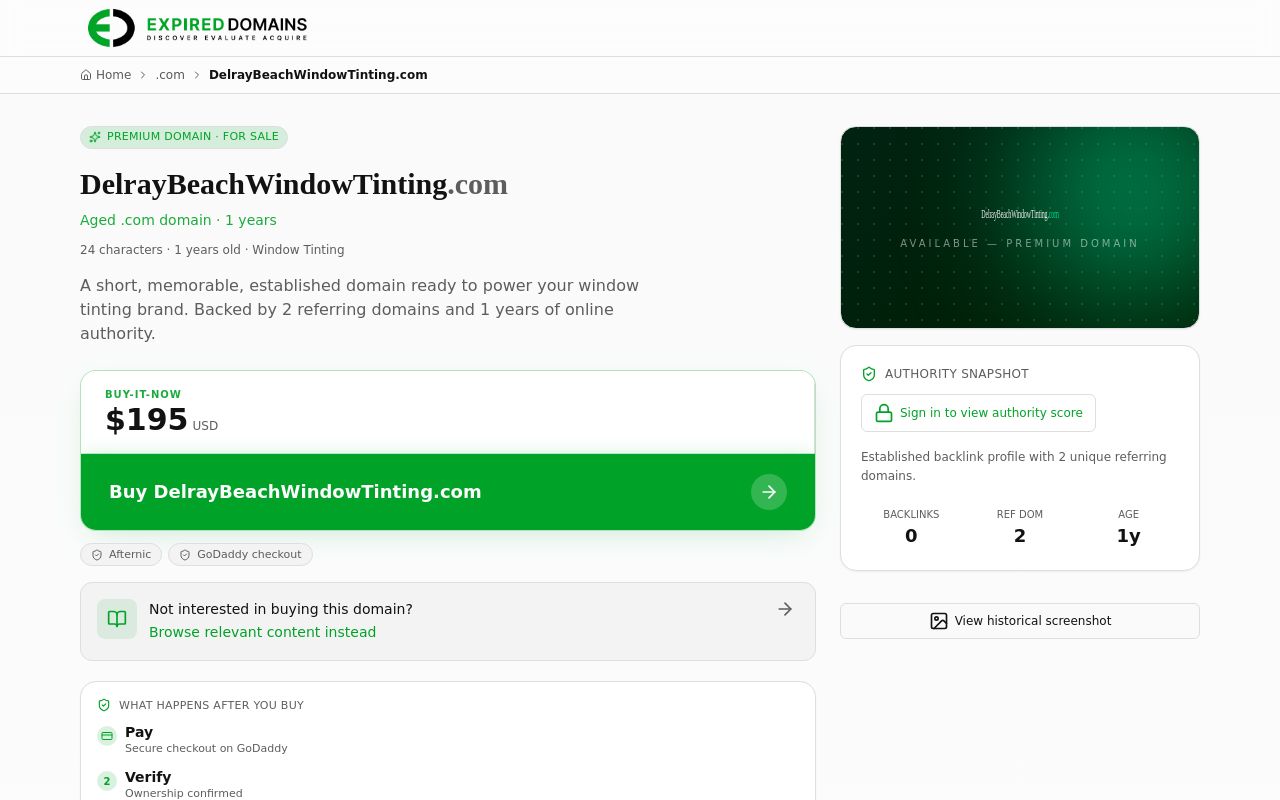 Homepage of Delray Beach Window Tinting's website