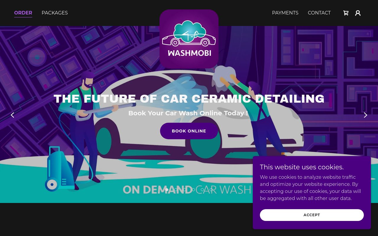 Homepage of WASHMOBI's website