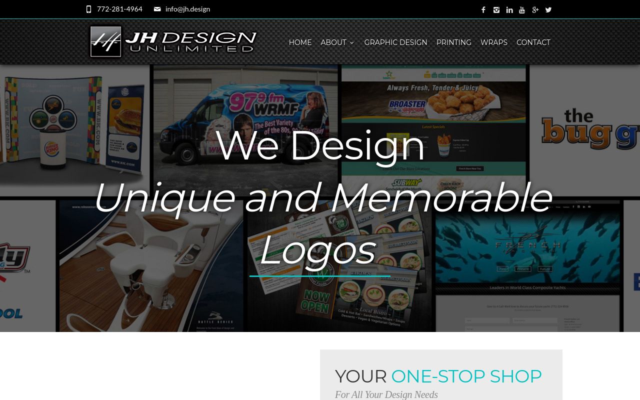 Homepage of JH DESIGN UNLIMITED's website