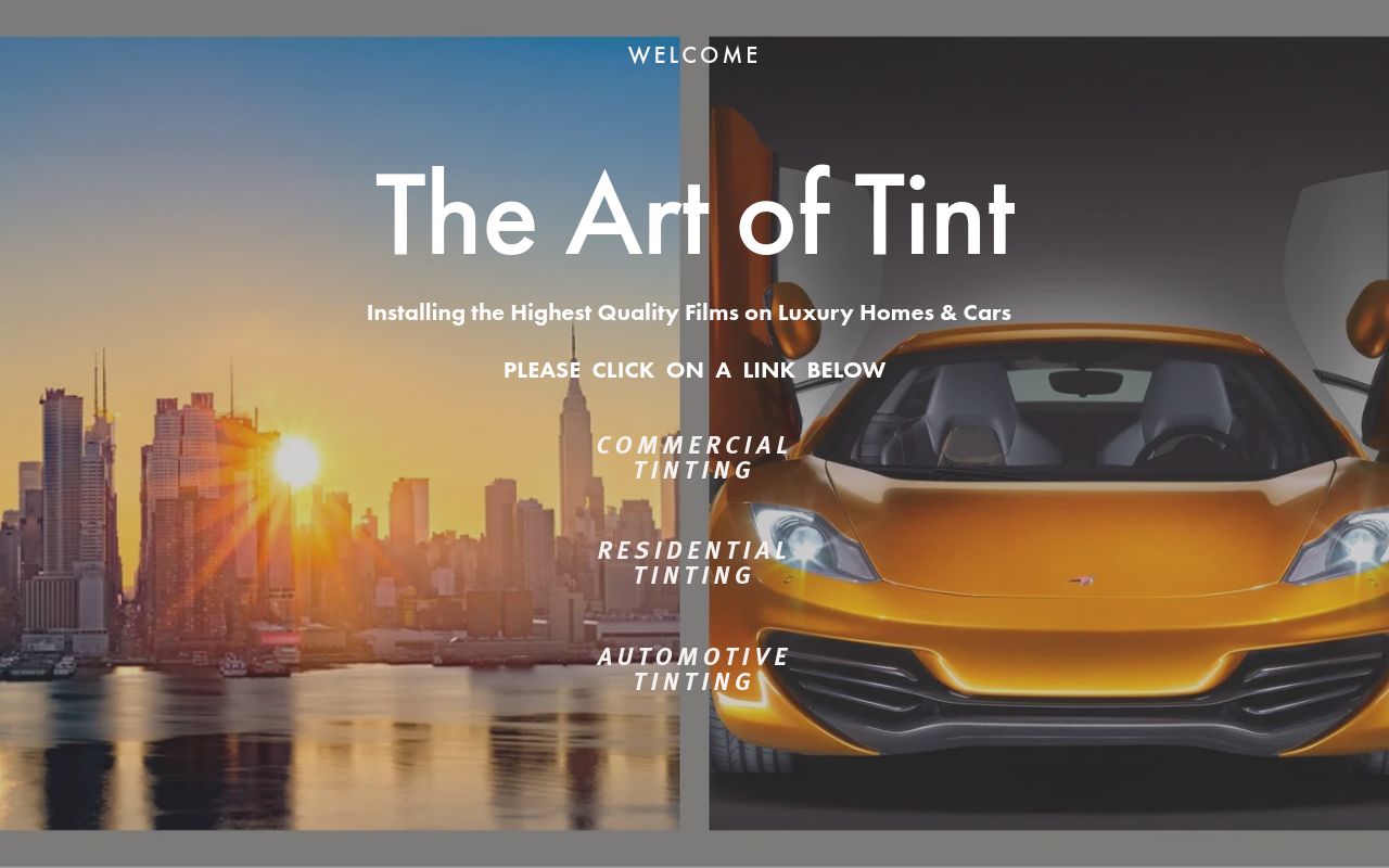 Homepage of The Art of Tint's website