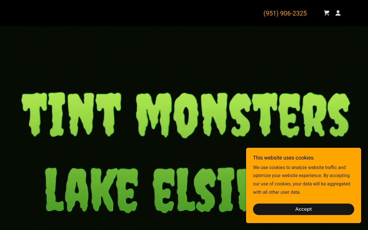 Homepage of tint monsters, car, home, & office window tint.'s website