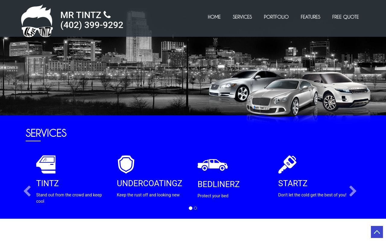 Homepage of Automotive Appearance Mr. Tintz's website