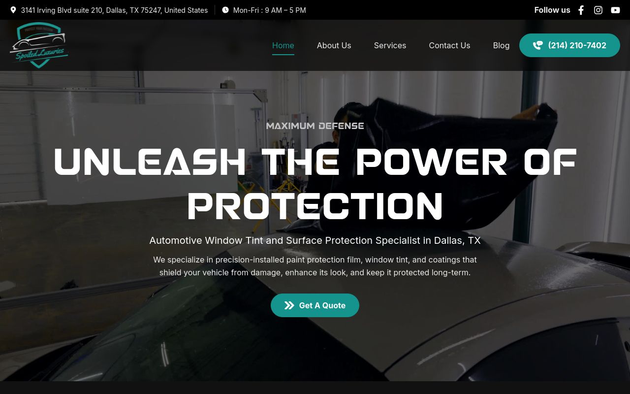 Homepage of Spoiled Luxuries's website