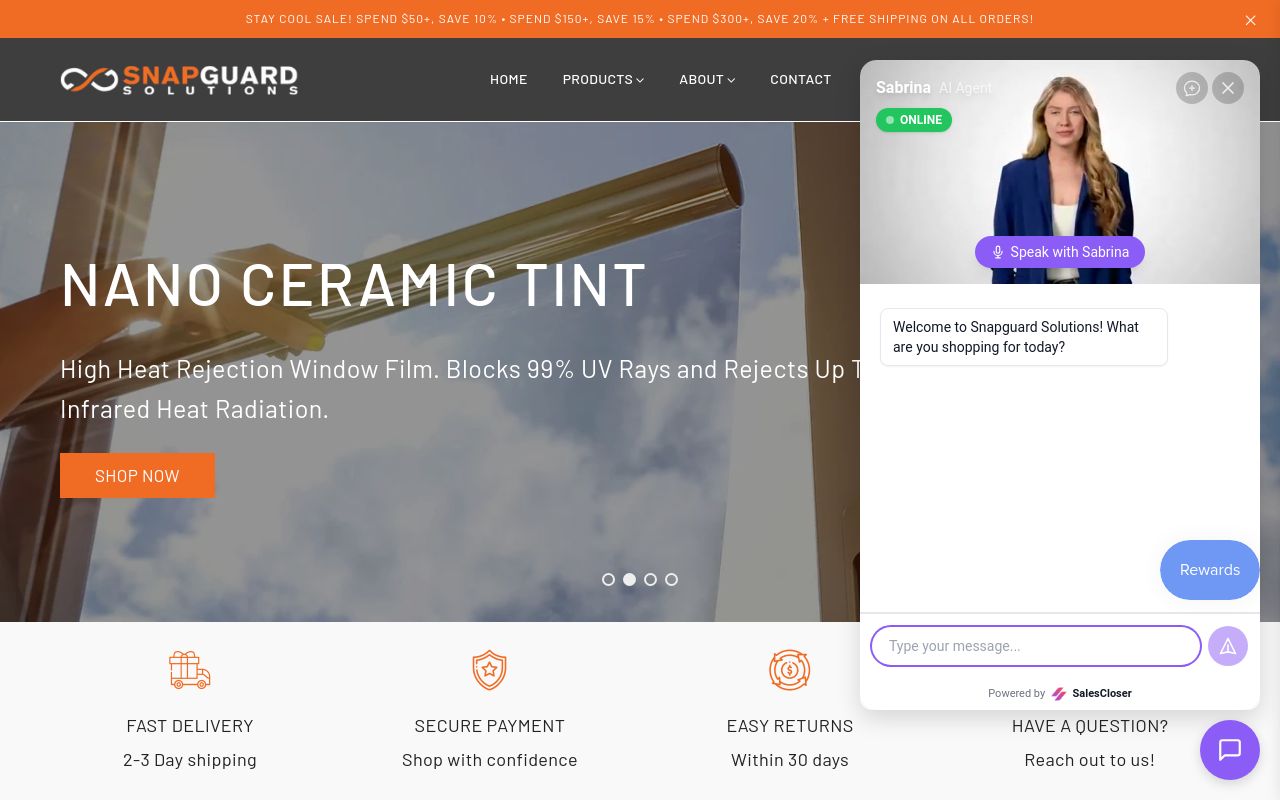 Homepage of Snapguard Solutions's website