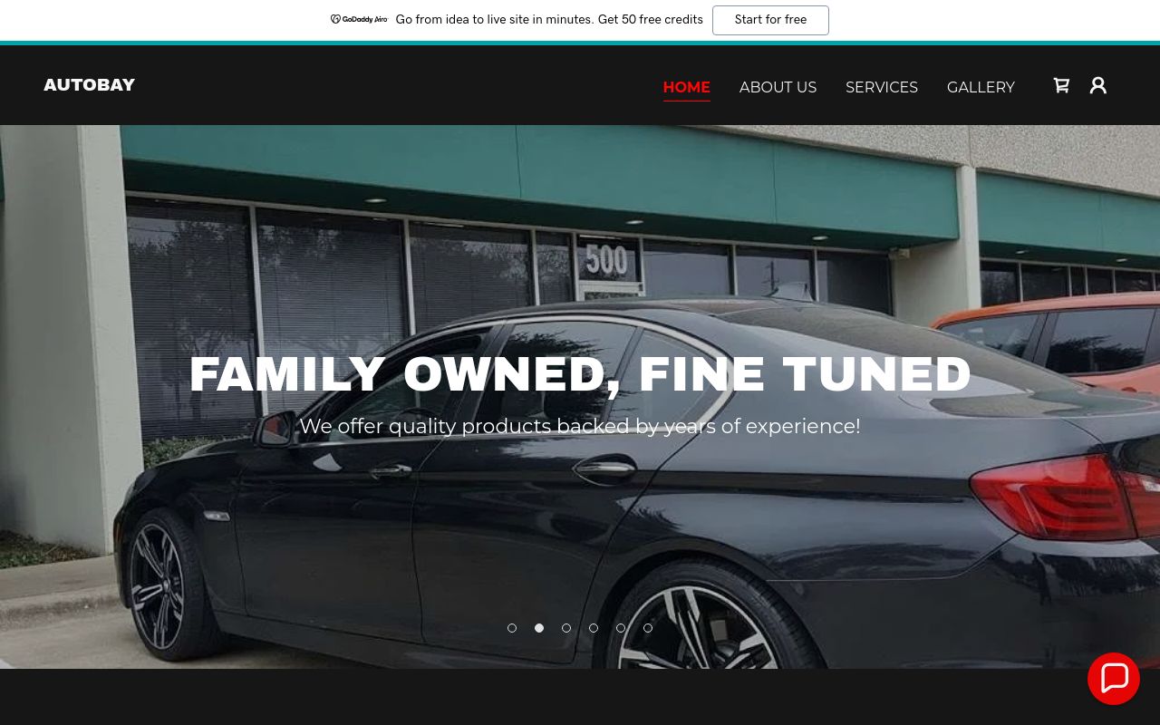 Homepage of AutoBay Dallas's website