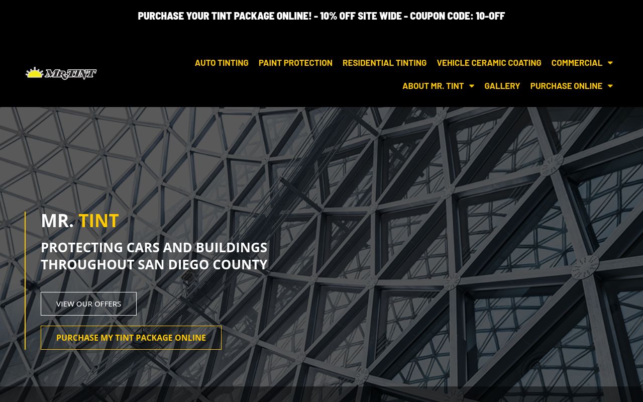 Homepage of Mr. Tint's website