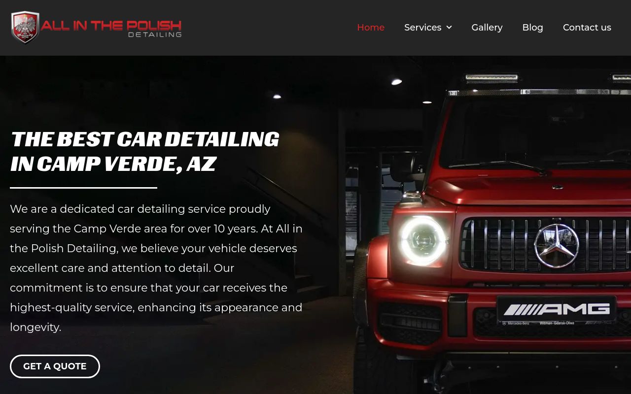 Homepage of All in the Polish Detailing & Ceramic Coatings's website