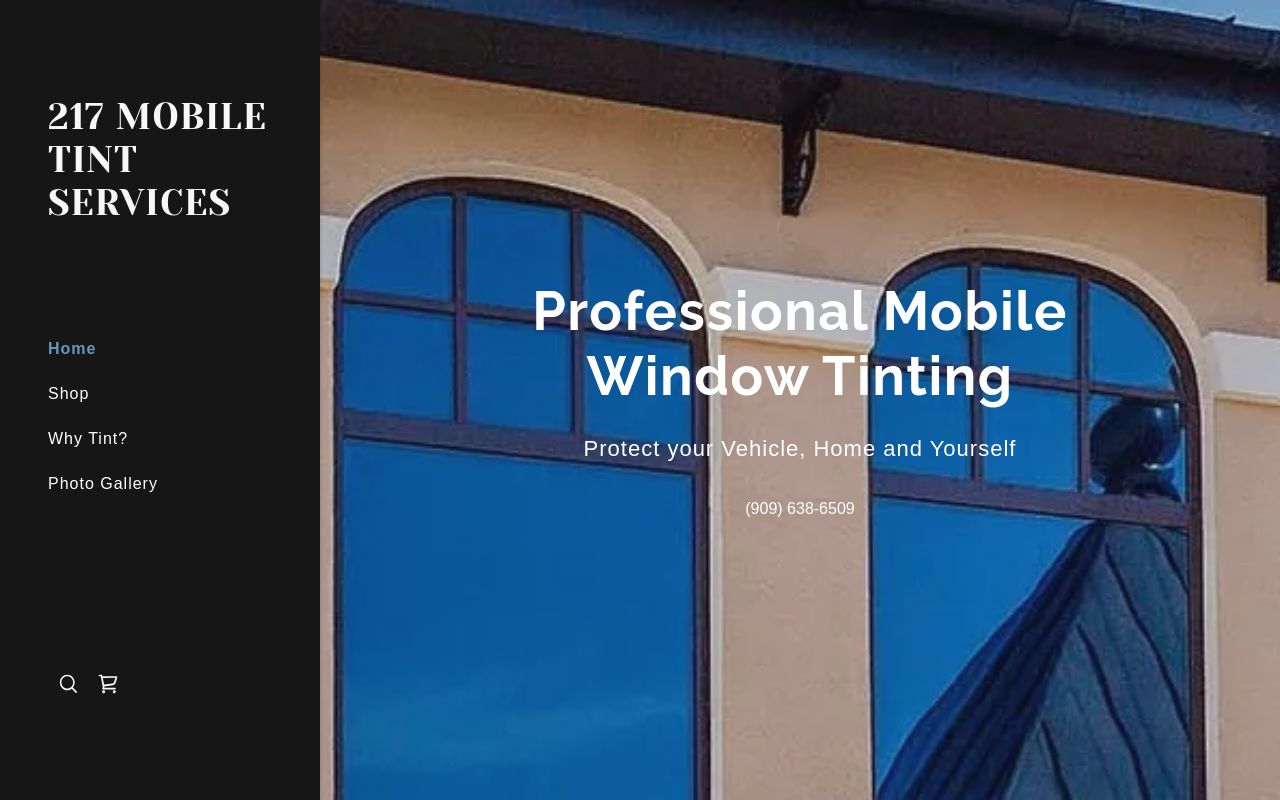 Homepage of 217 Mobile Tint Services's website