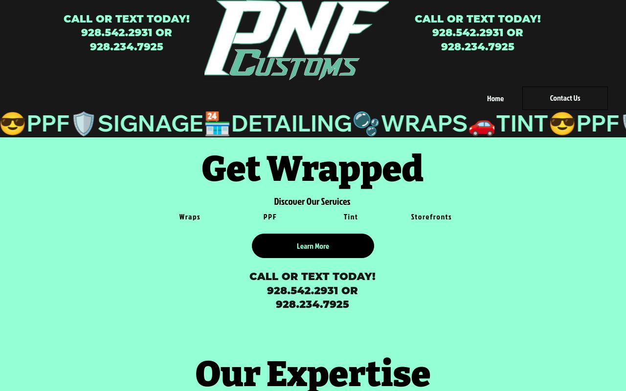 Homepage of PNF customs's website
