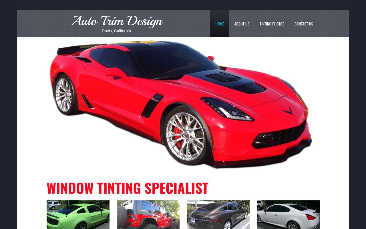 Homepage of Auto Trim Design's website