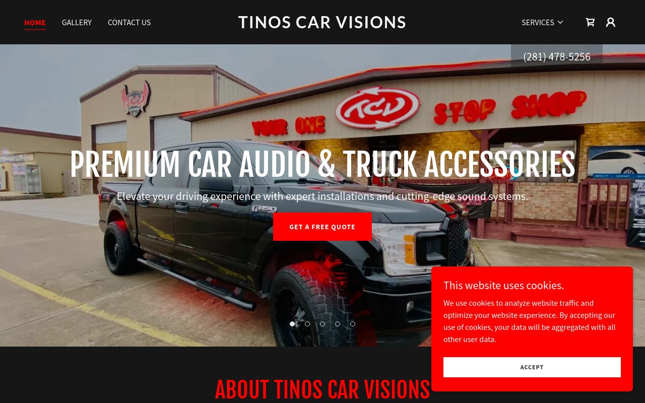 Homepage of Tino's Car Visions's website