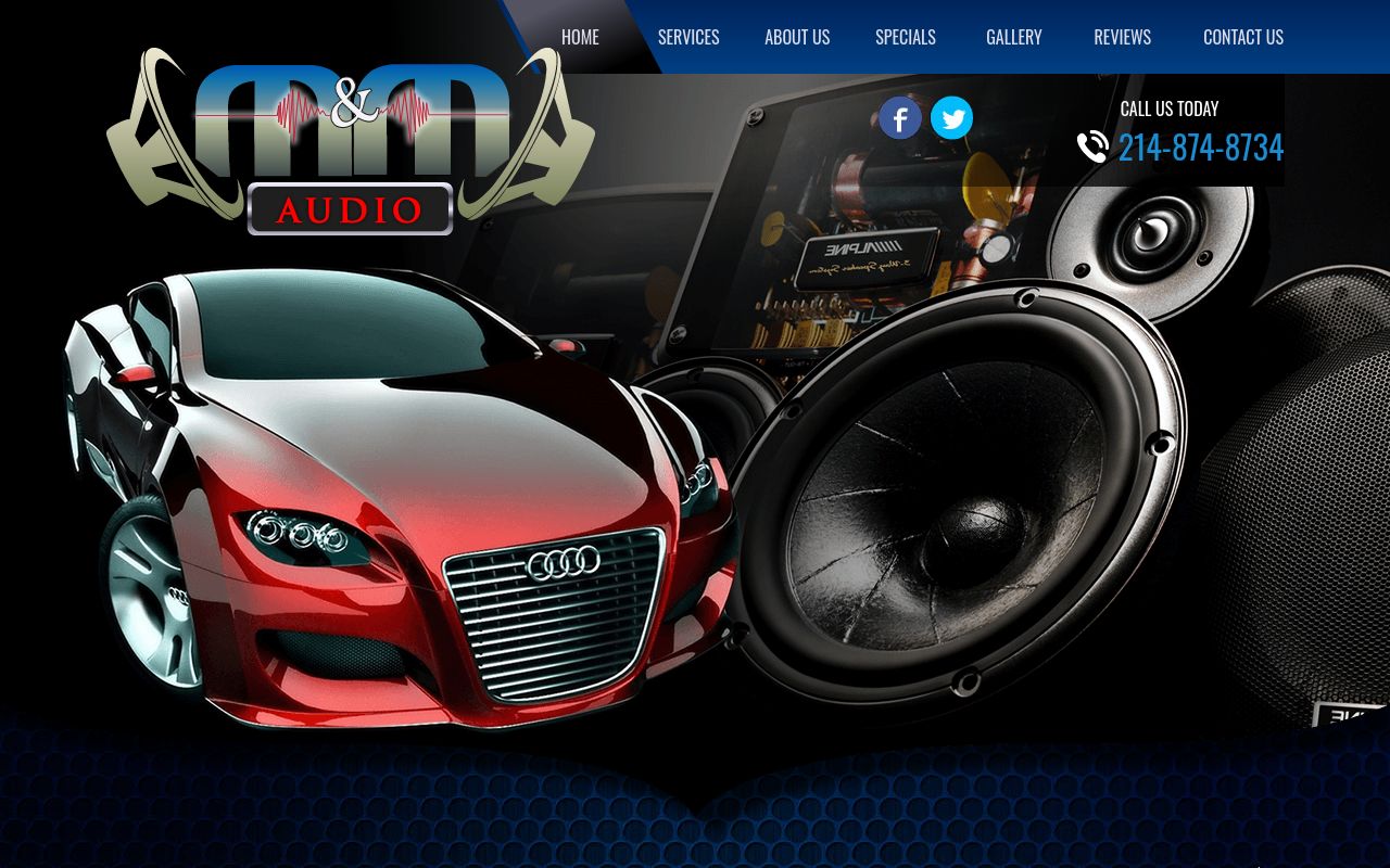 Homepage of M & M Customs's website