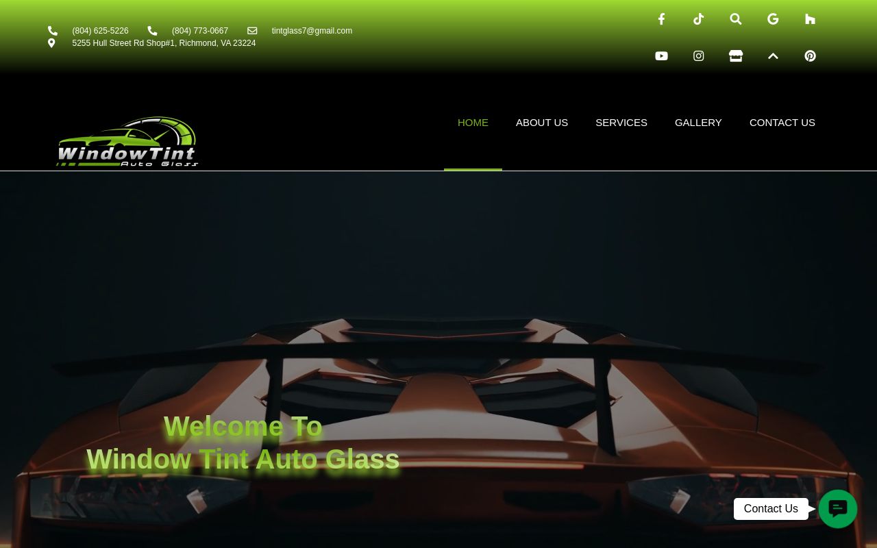 Homepage of Window Tint & Auto Glass Services's website