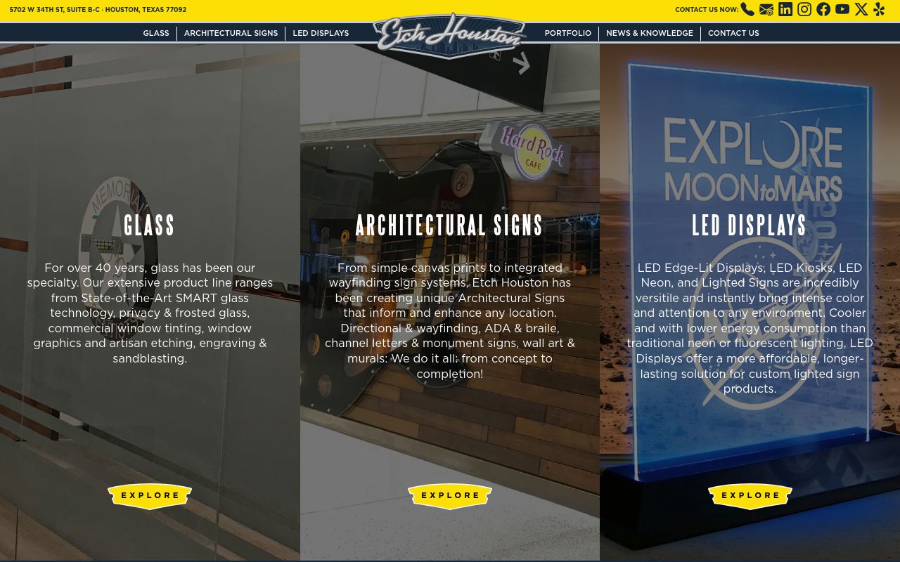 Homepage of Etch Houston's website