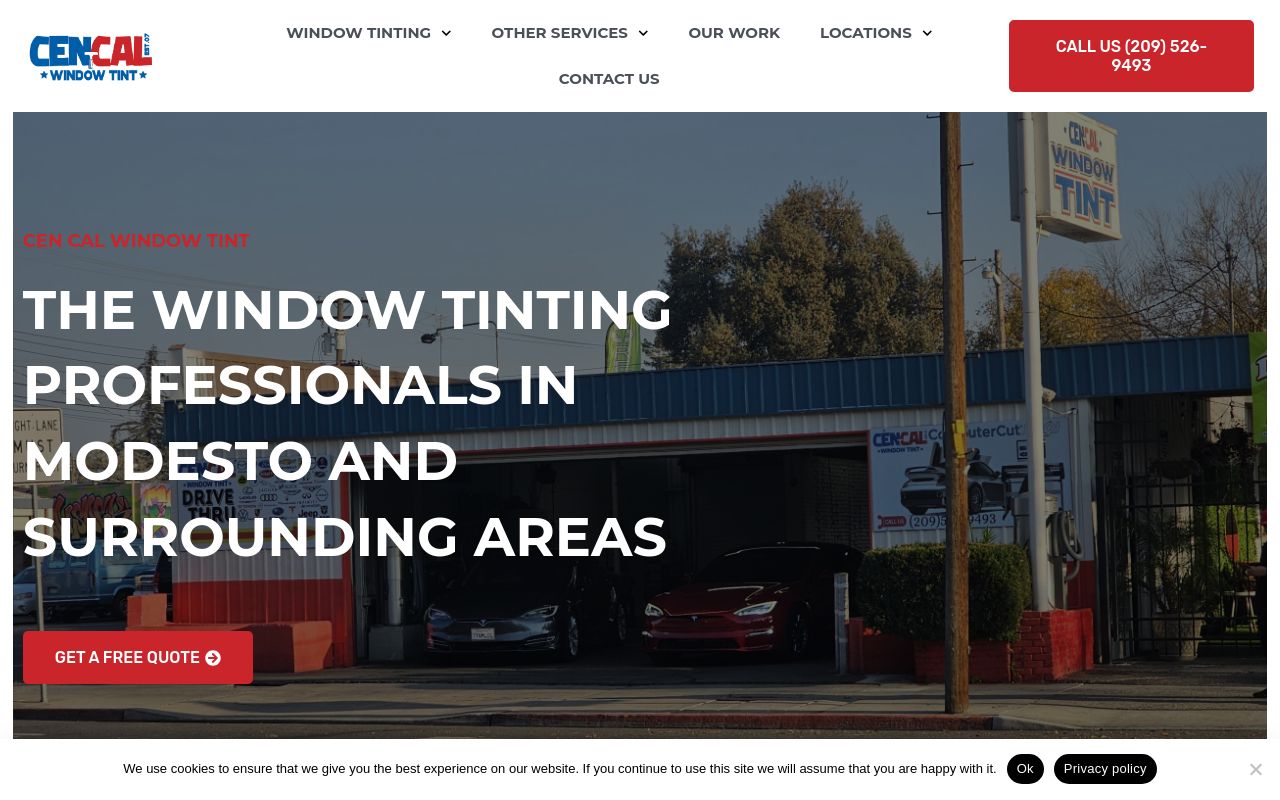 Homepage of Cen-Cal Window Tint's website