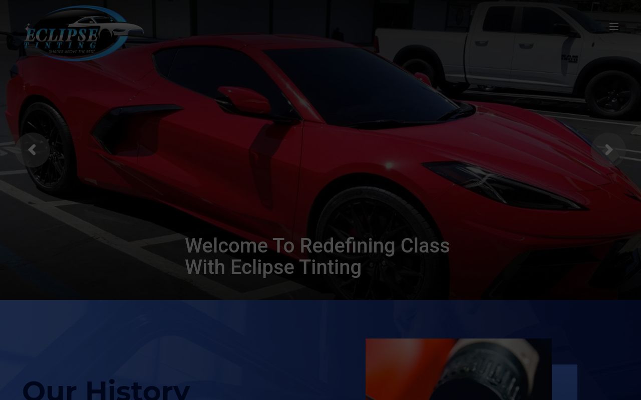 Homepage of ECLIPSE WINDOW TINT MODESTO's website