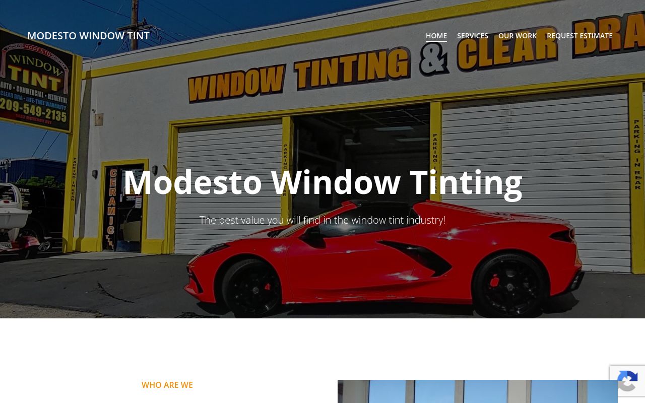 Homepage of MODESTO WINDOW TINT #1's website
