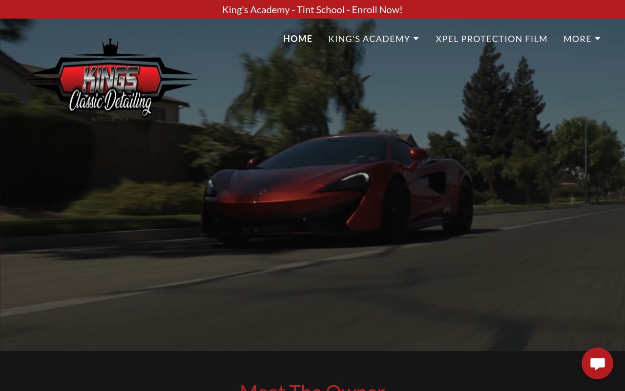 Homepage of King’s Classic Detailing's website