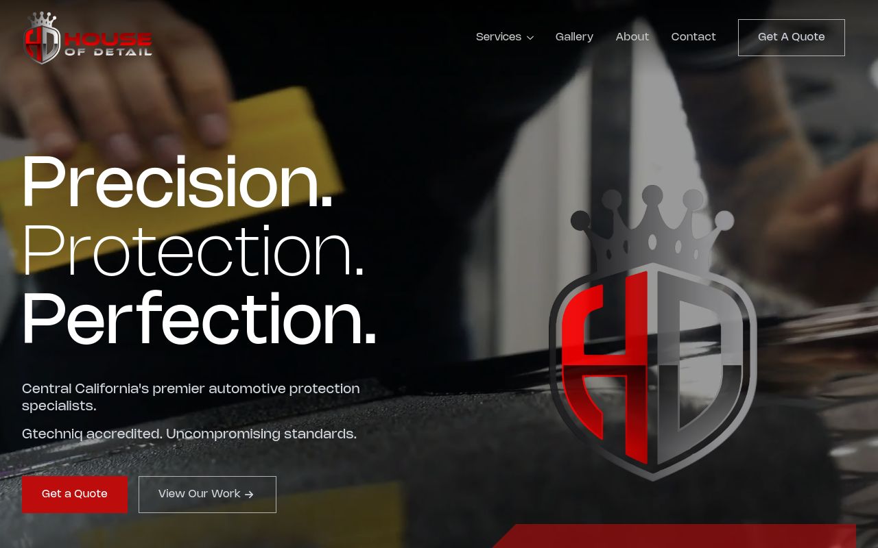 Homepage of House of Detail's website