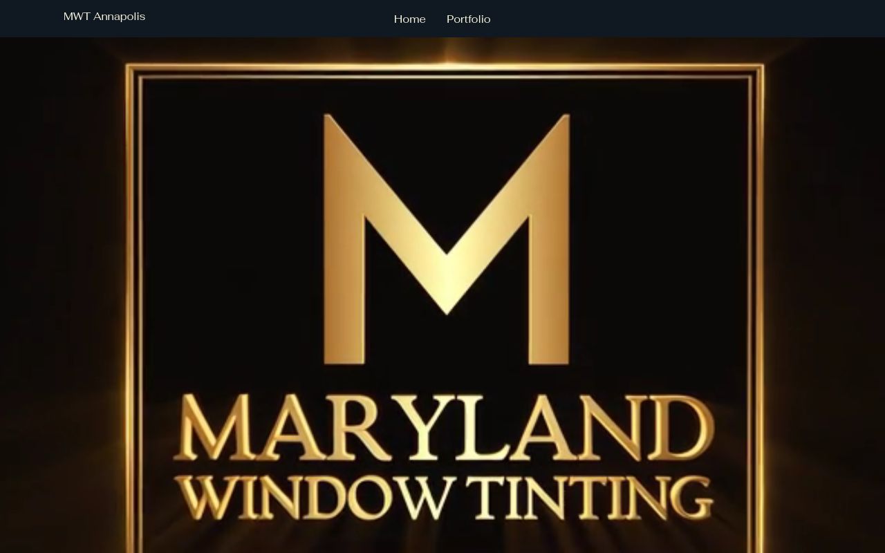 Homepage of Maryland Window Tinting's website