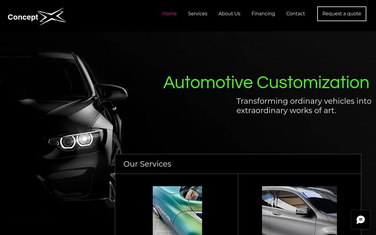 Homepage of Concept X's website