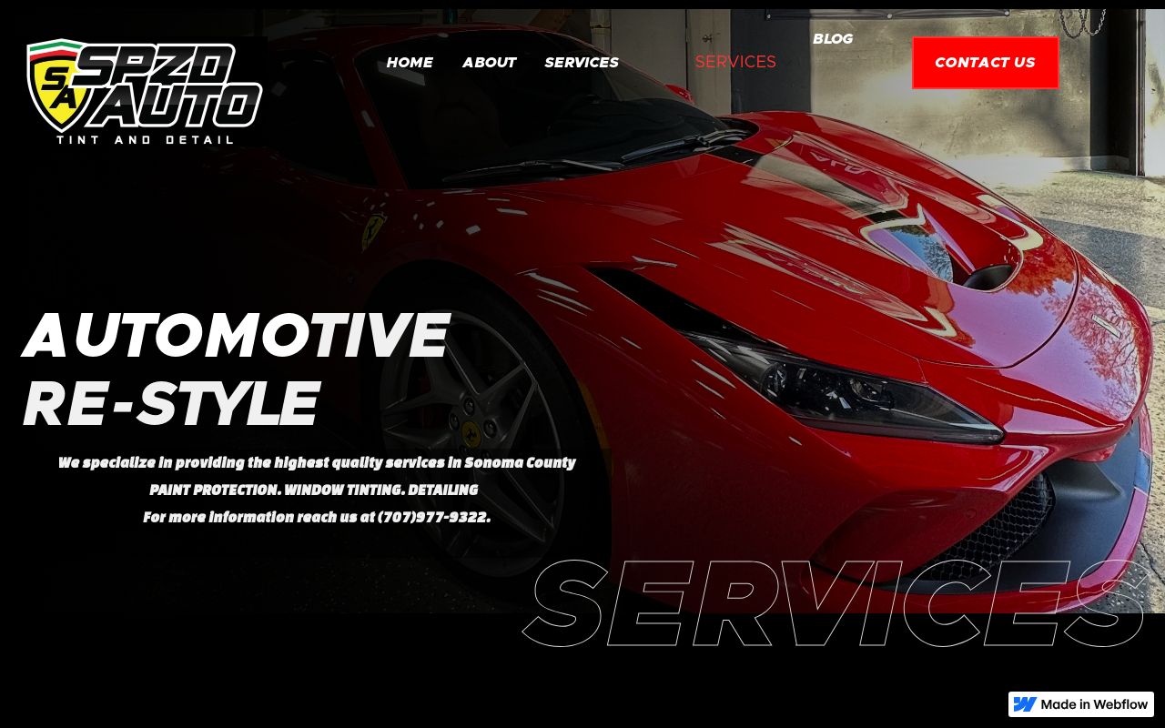 Homepage of Specialized Automotive Re-Style's website
