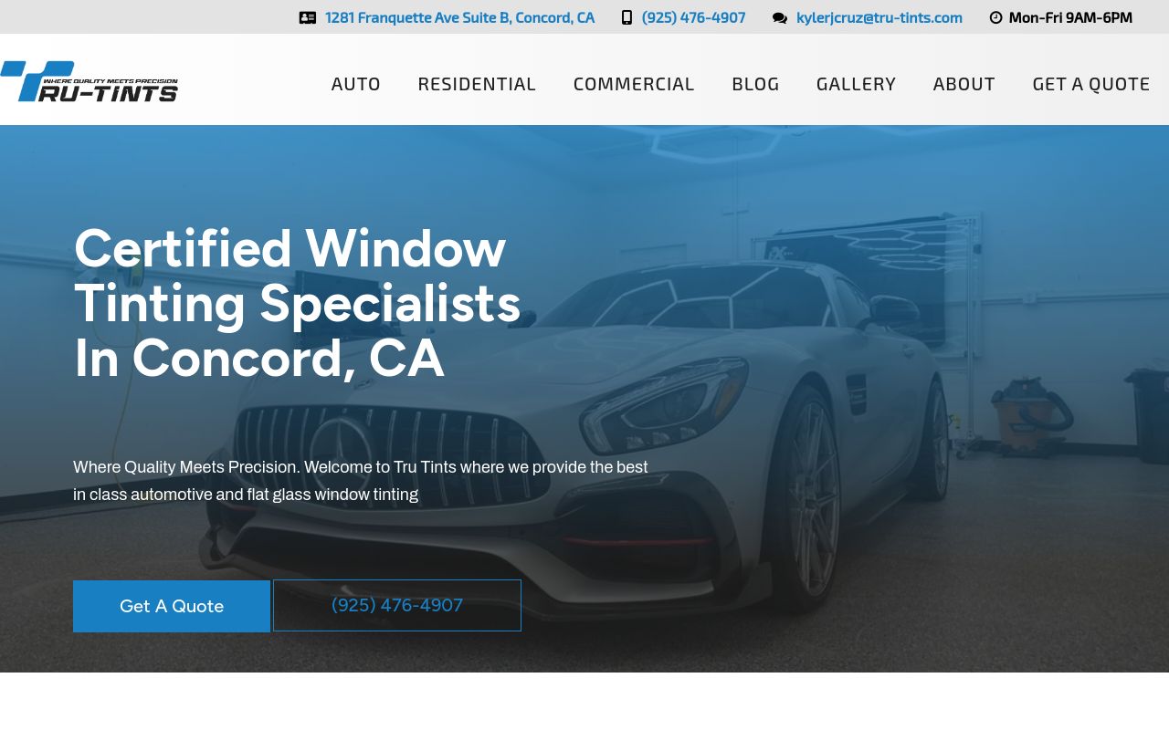 Homepage of Tru-Tints's website