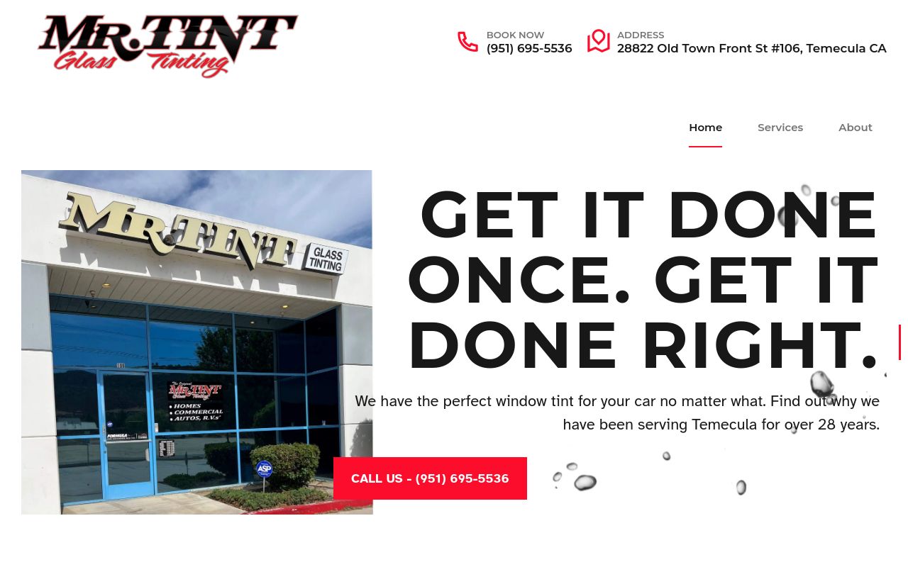 Homepage of Mr Tint's website