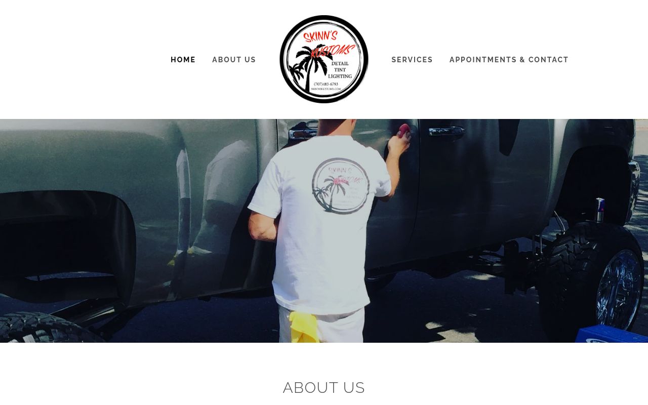 Homepage of Skinn's Kustoms Detailing's website