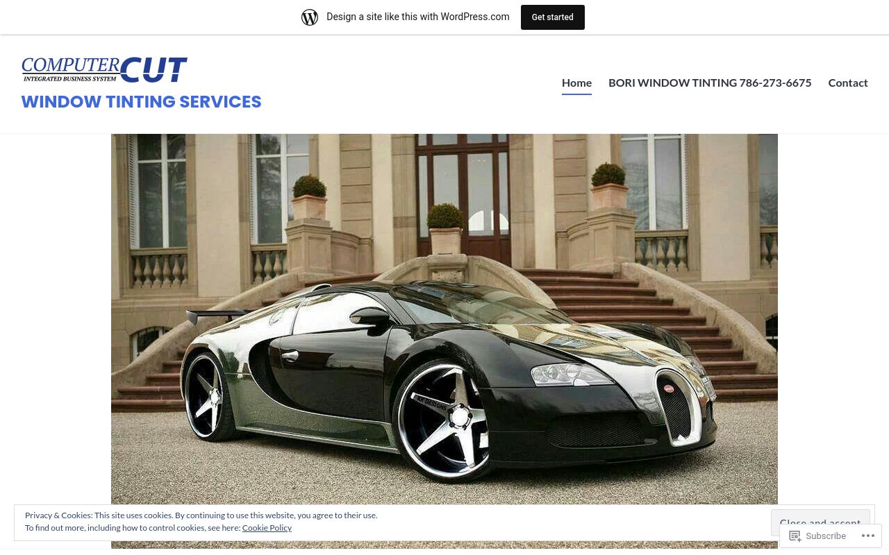 Homepage of Bori Window Tinting's website