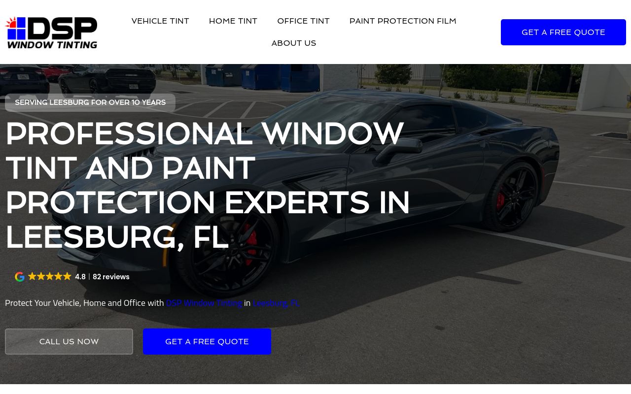 Homepage of Dsp Window Tinting's website