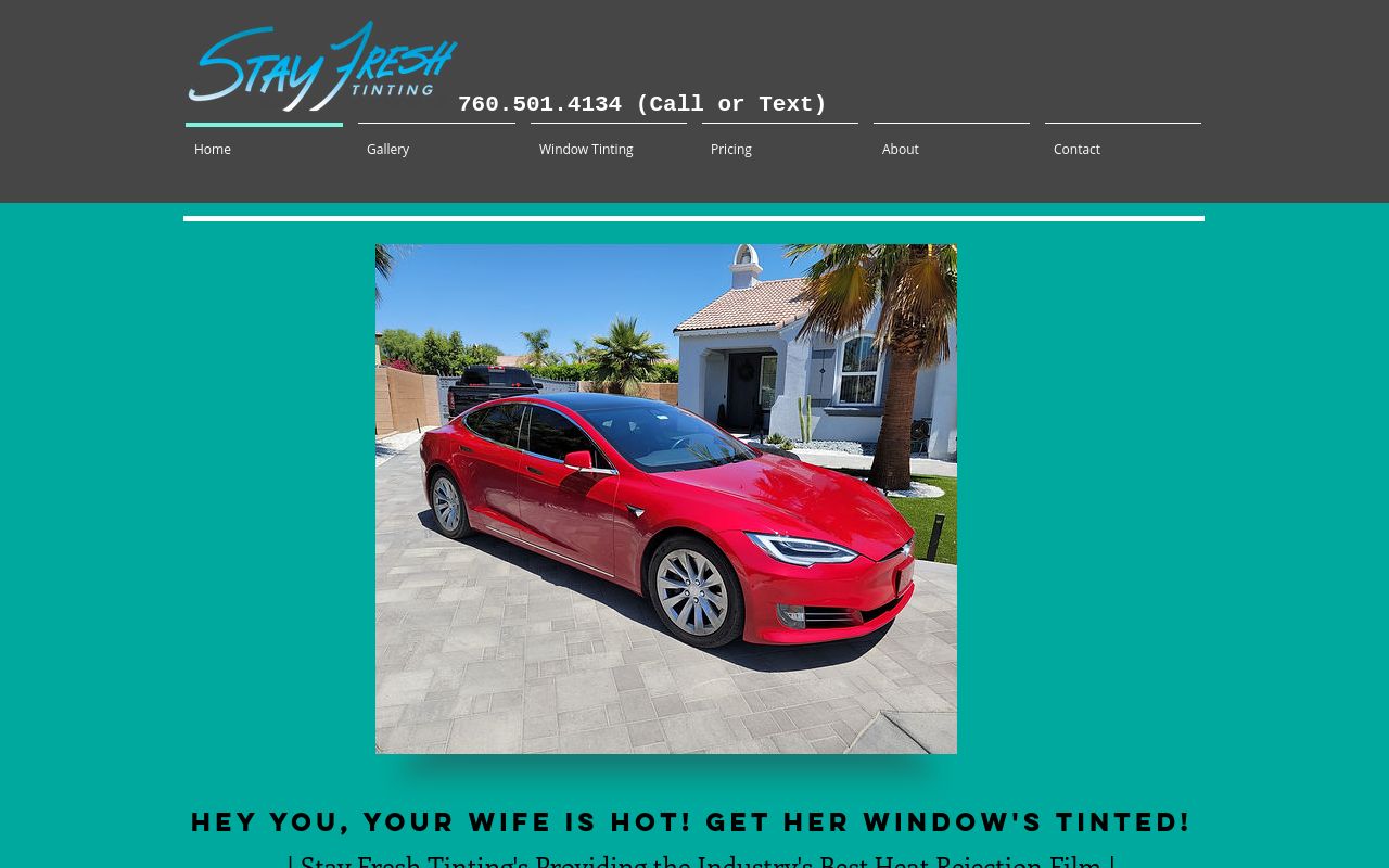Homepage of Stay Fresh Tinting’s's website