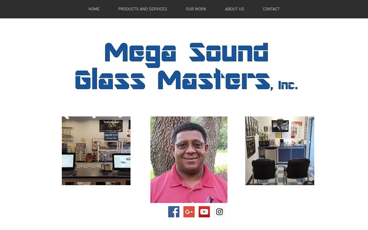 Homepage of Mega Sound / Glass Masters, Inc.'s website