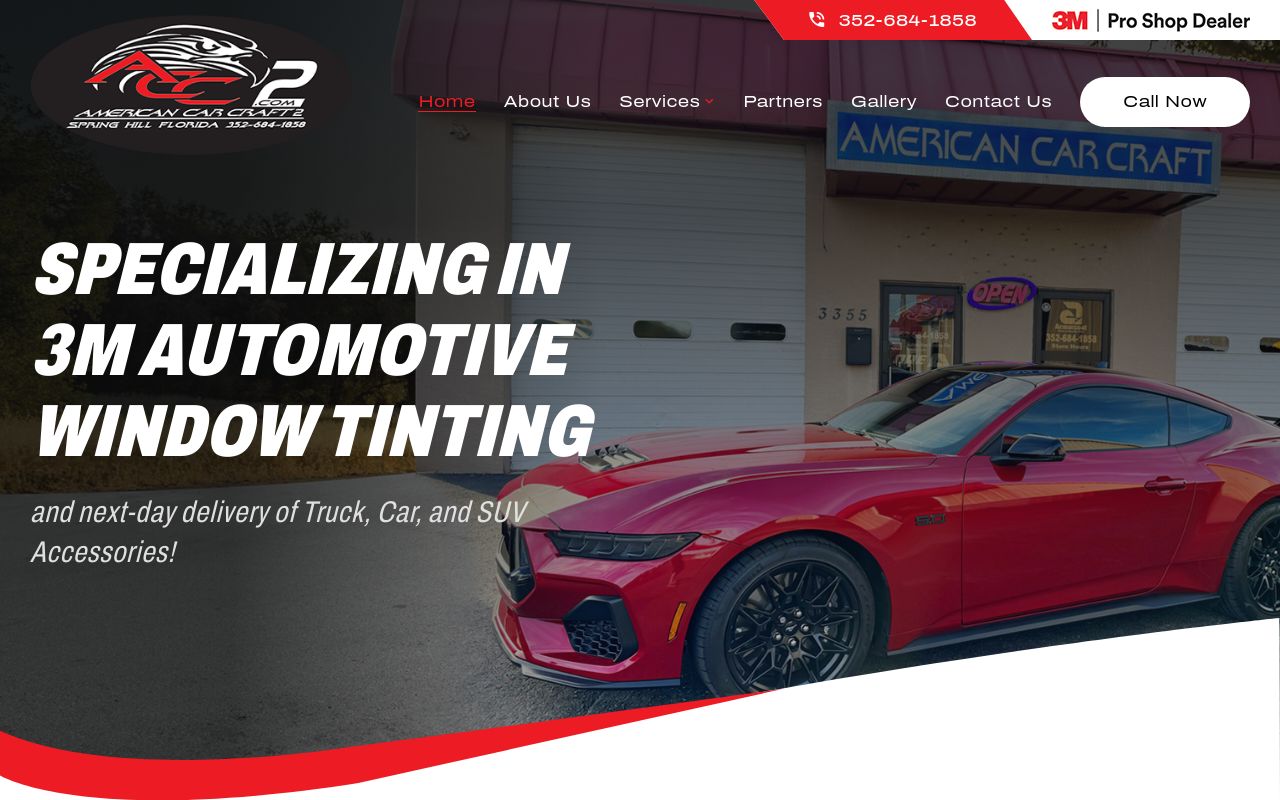 Homepage of American Car Craft 2, Inc.'s website