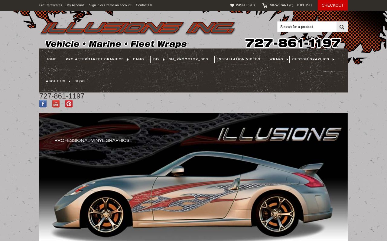 Homepage of Illusions GFX Vehicle Wrap Specialists's website