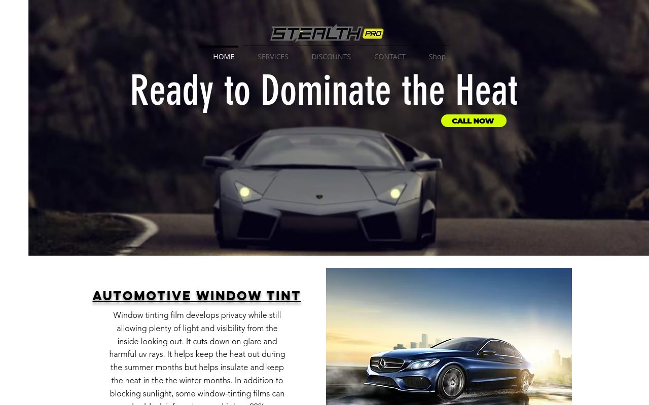 Homepage of Stealth Pro Wraps Tints Prints's website