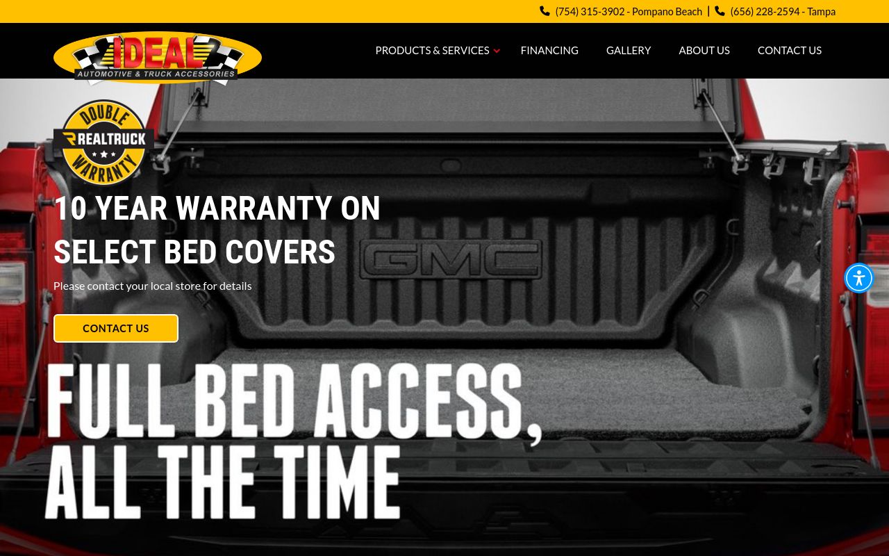 Homepage of Ideal Automotive and Truck Accessories's website