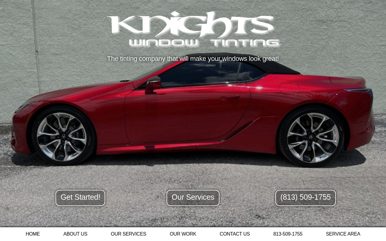 Homepage of Knights window tinting's website