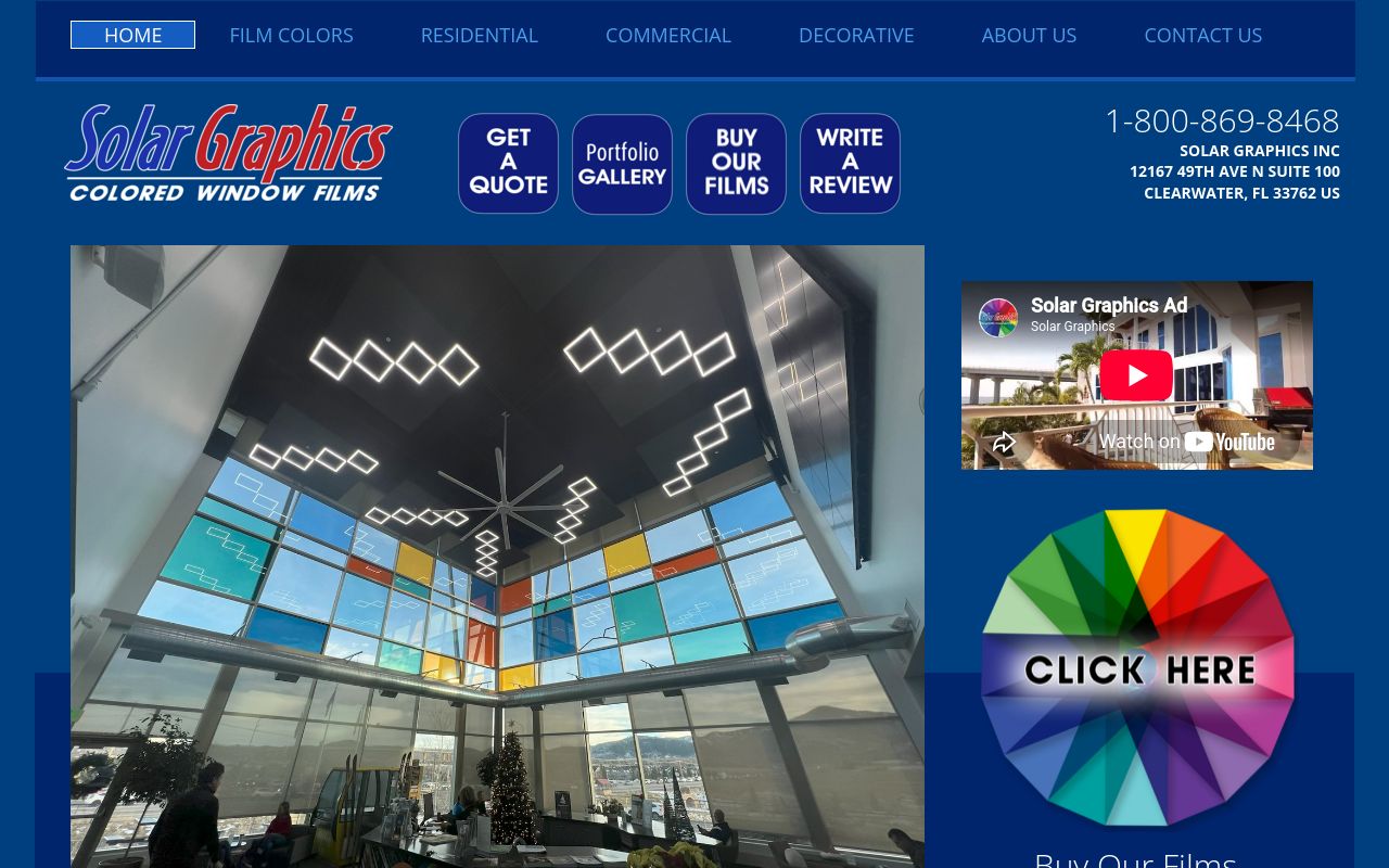 Homepage of Solar Graphics's website