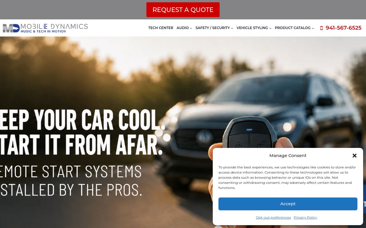Homepage of Mobile Dynamics's website