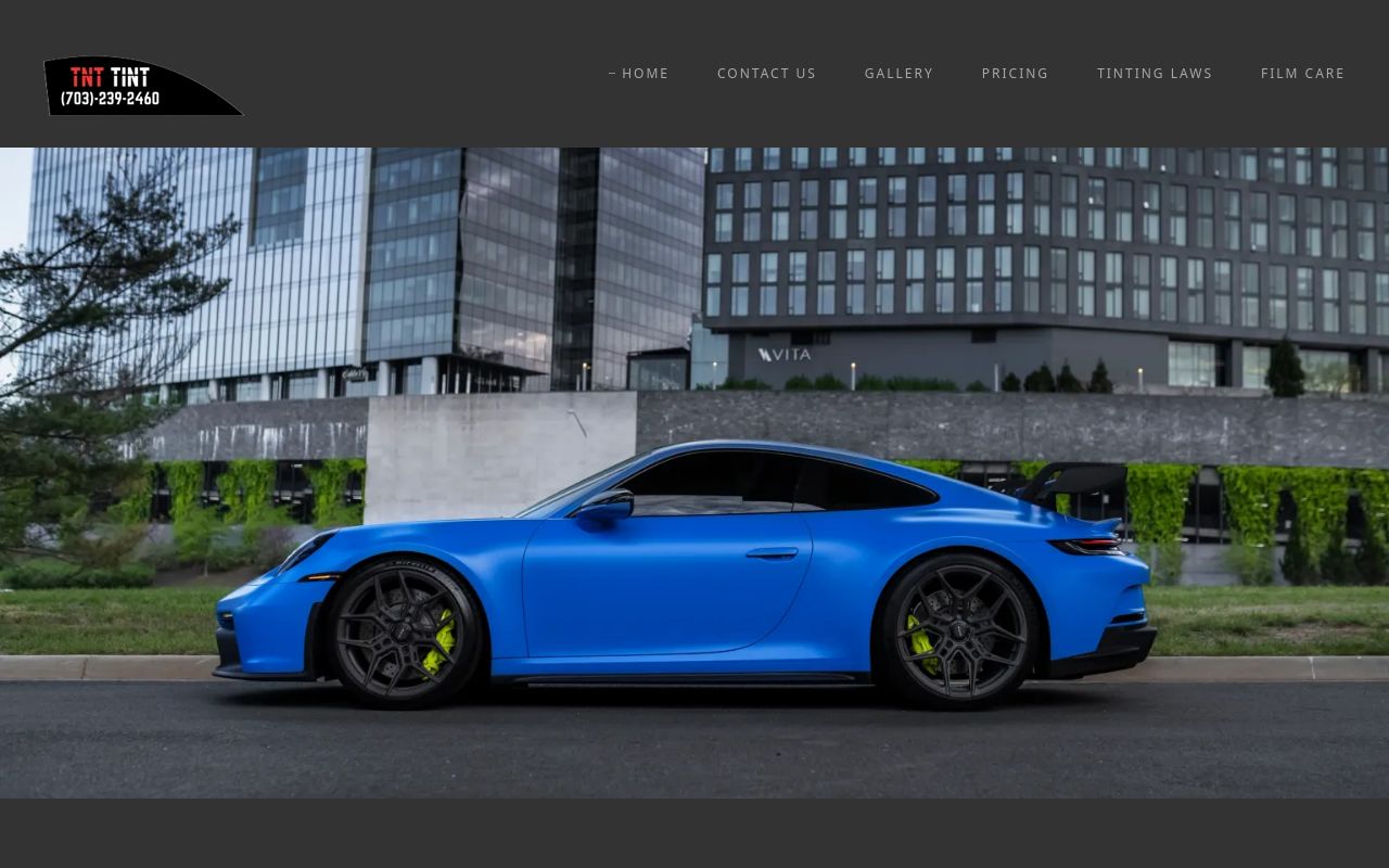 Homepage of Tnt Tint's website