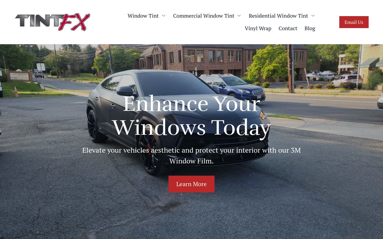 Homepage of TintFX's website