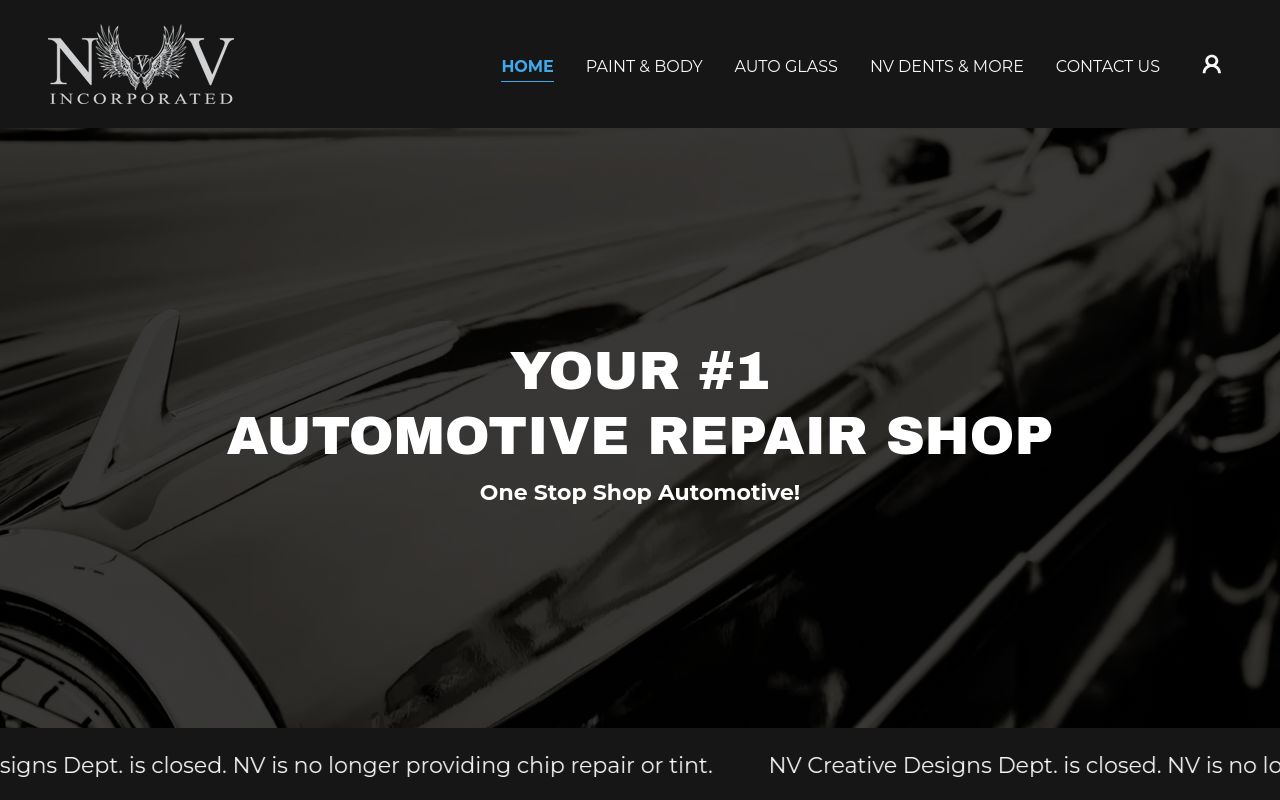 Homepage of NV Creative Designs's website