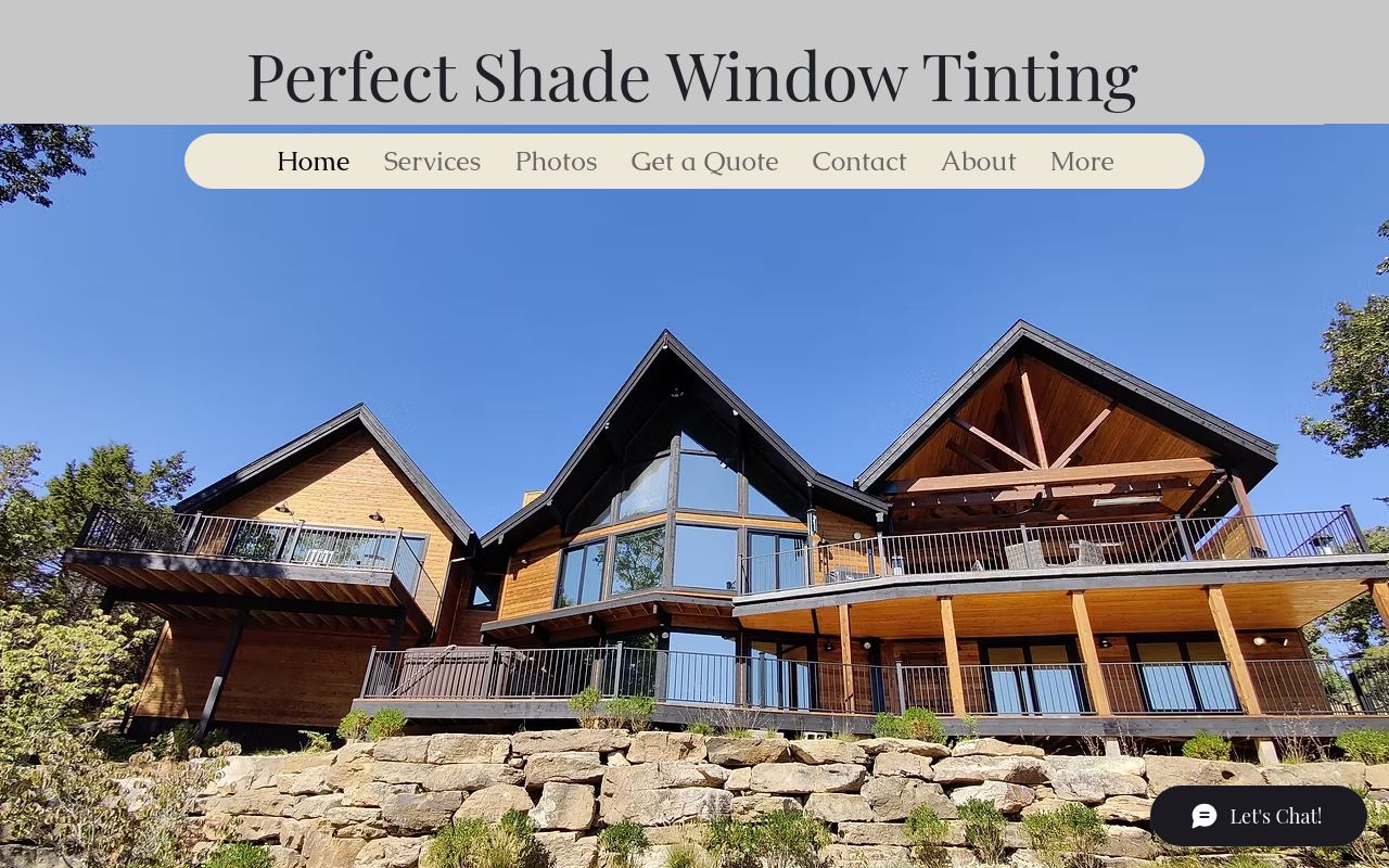 Homepage of Perfect Shade Window Tinting's website