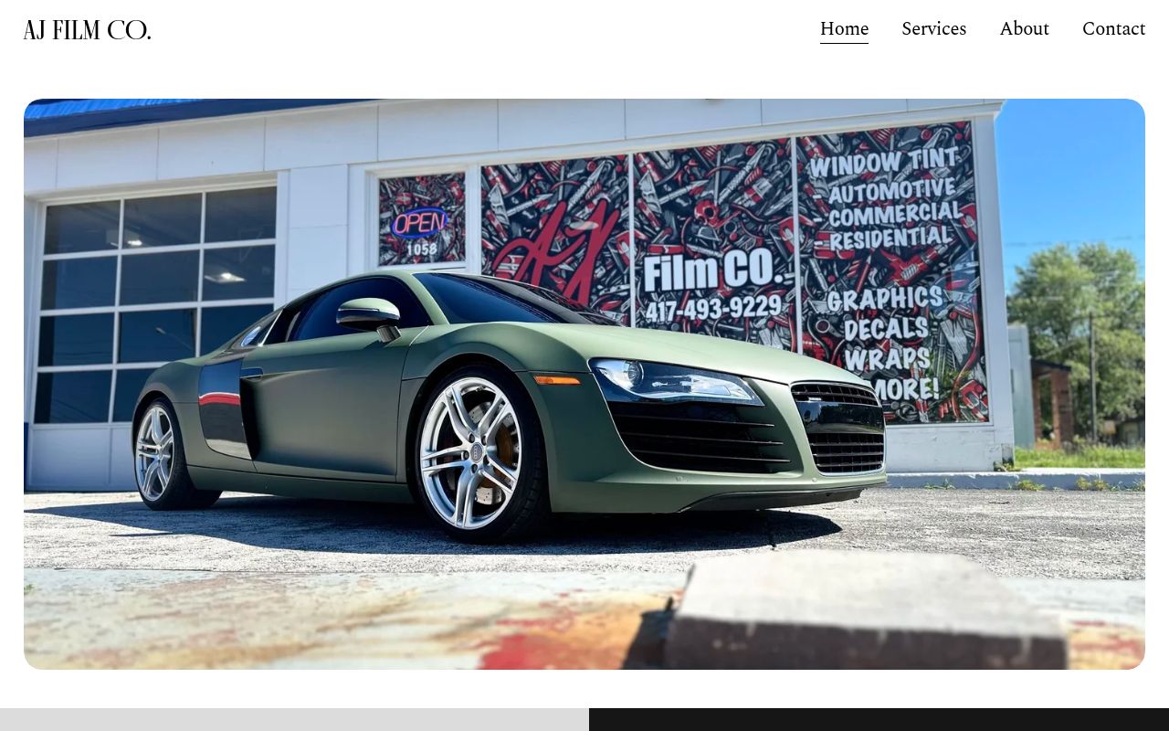 Homepage of AJ Film CO.'s website