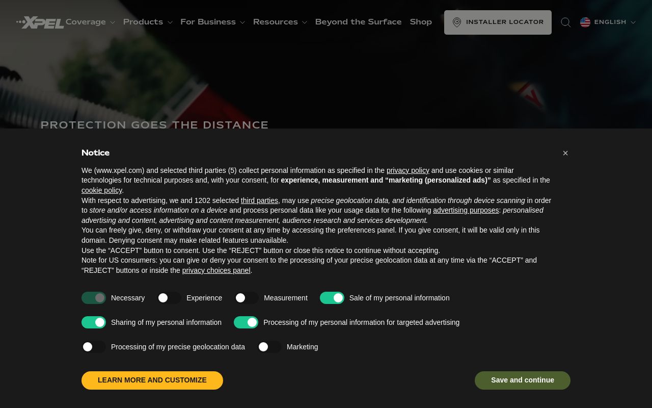 Homepage of Blissful Window Tint's website
