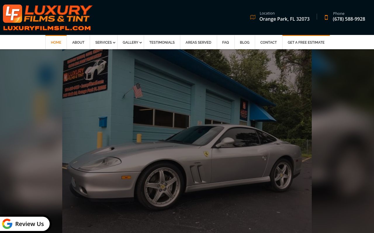 Homepage of Luxury Films - Custom Tinting Orange Park FL's website